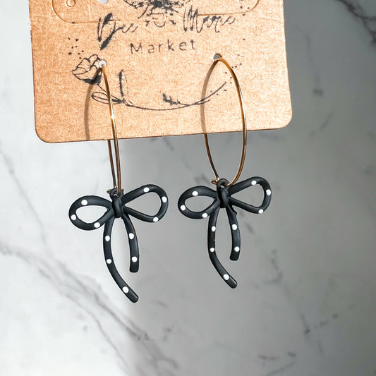Darla Black & White Polka Hoop Diamond Earrings