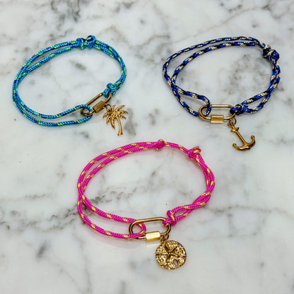 Waterproof Coastal Rope Charm Bracelets - Charms Sold Separately