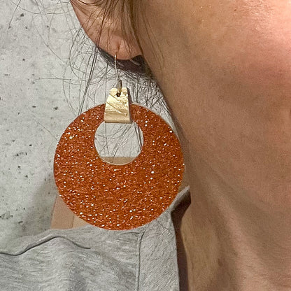 Fiery Spark Glitter Hoop Earrings
