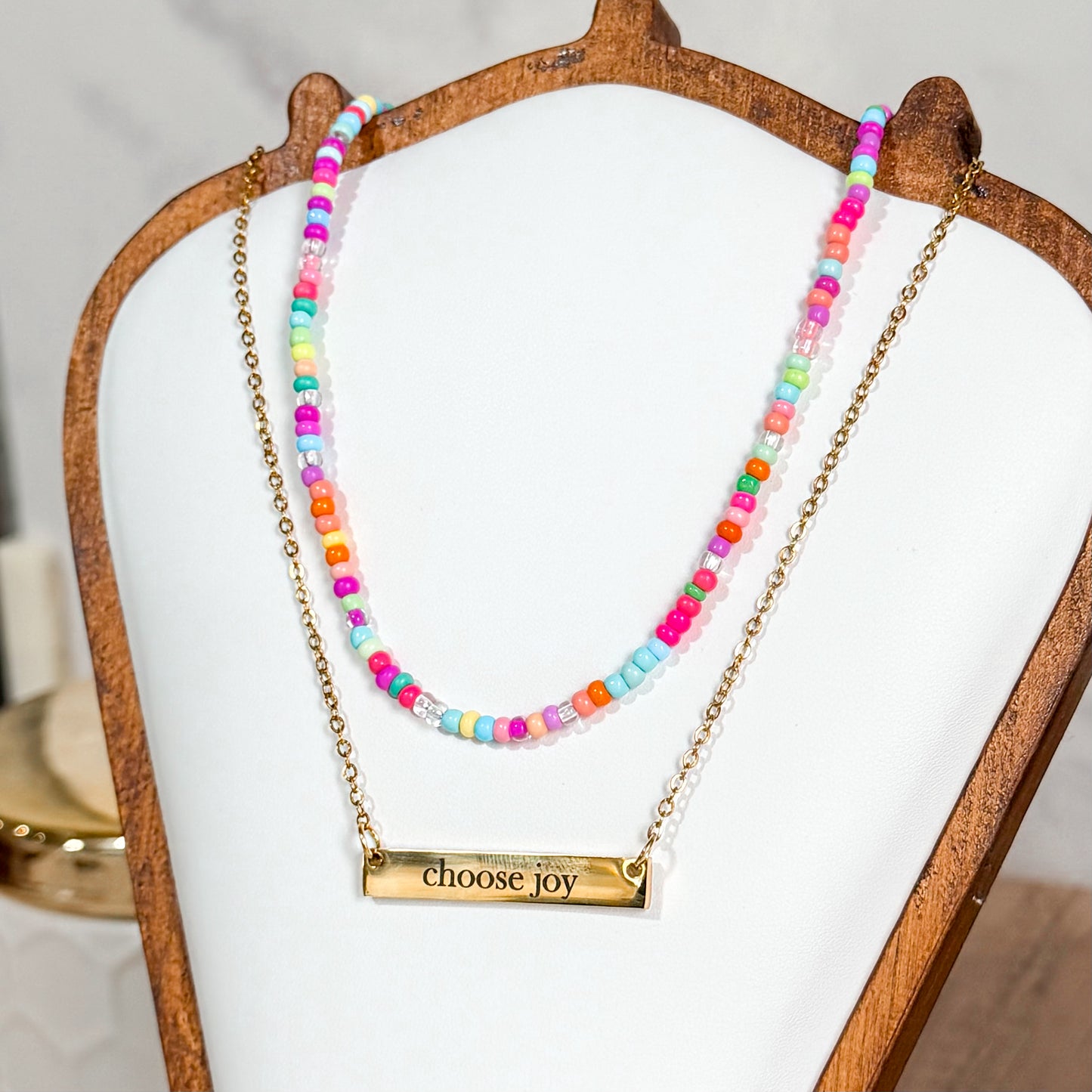 Rainbow Sprinkles Seed Bead Necklace