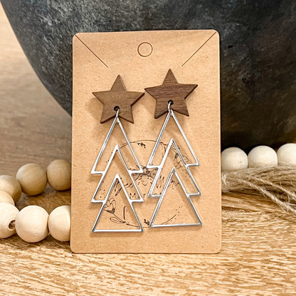 Silver Metal Christmas Tree Dangles