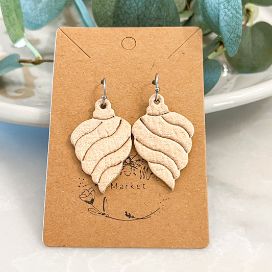 Rose Gold Swirl Embossed Ornament Earrings