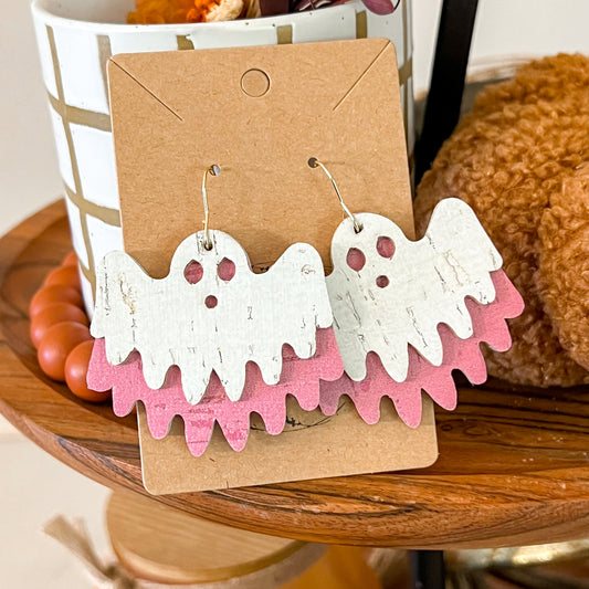 Pink Ghost Sheet Earrings