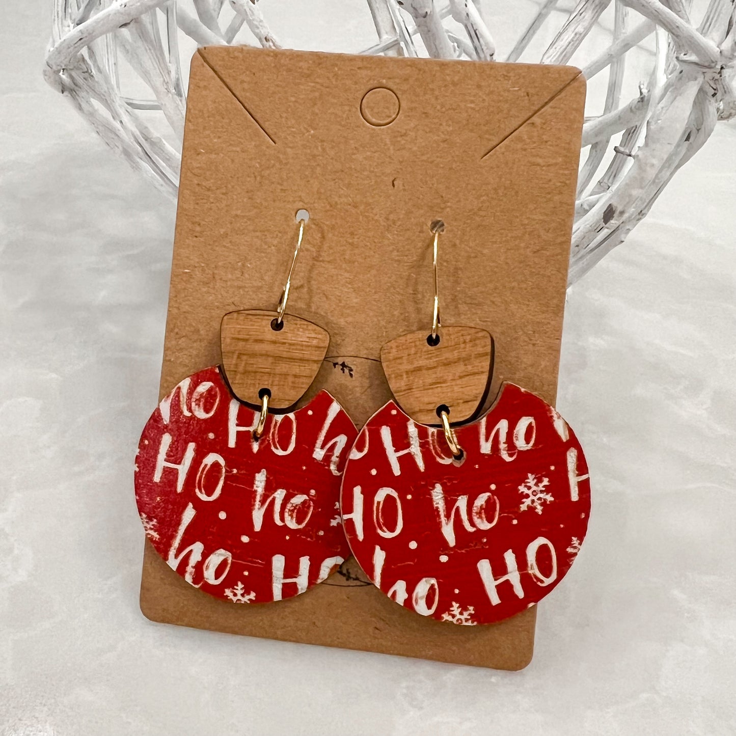 Ho Ho Ho Red Holiday Earrings