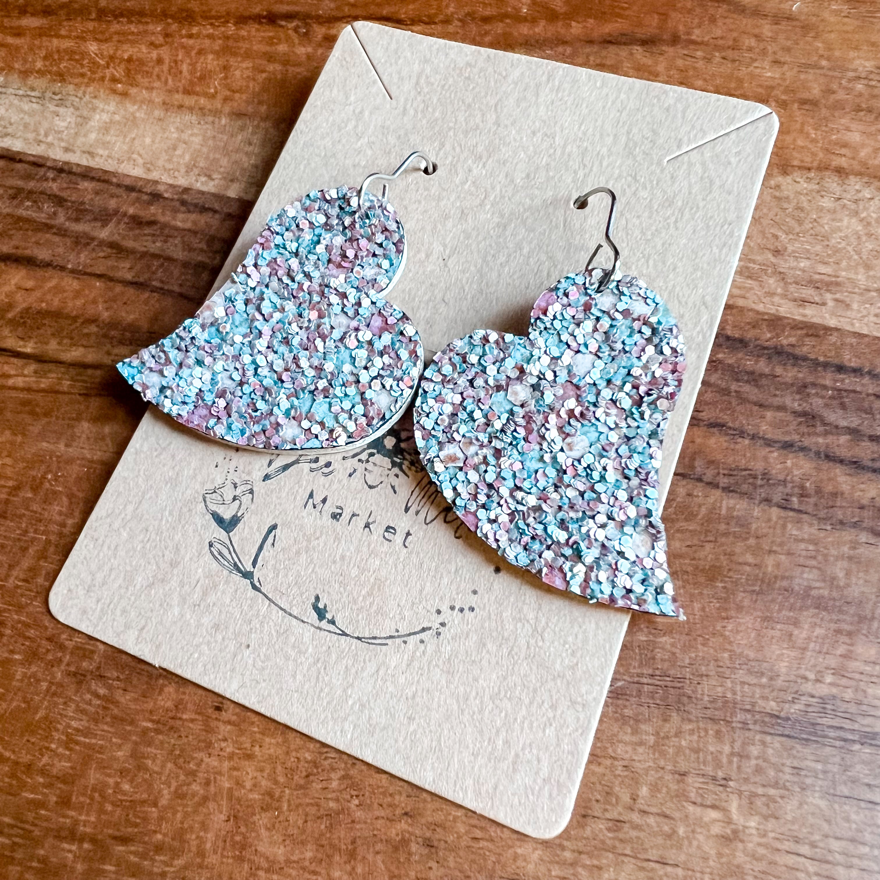 Terri Anne Romance Glitter Heart Earrings