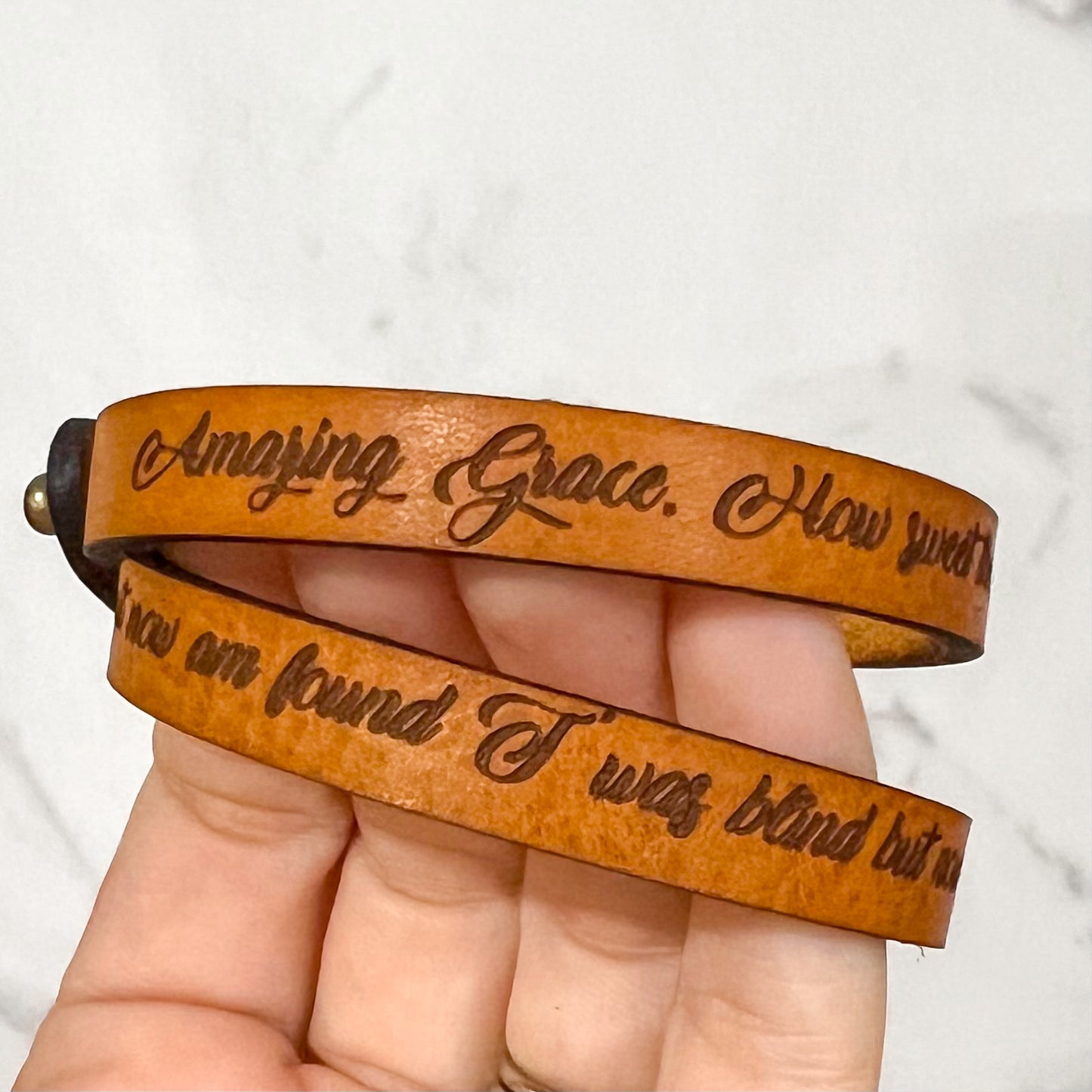 Amazing Grace Double Wrap Leather Bracelet