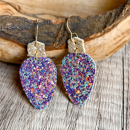 Mermaid Glitter Genuine Christmas Ornament Earrings