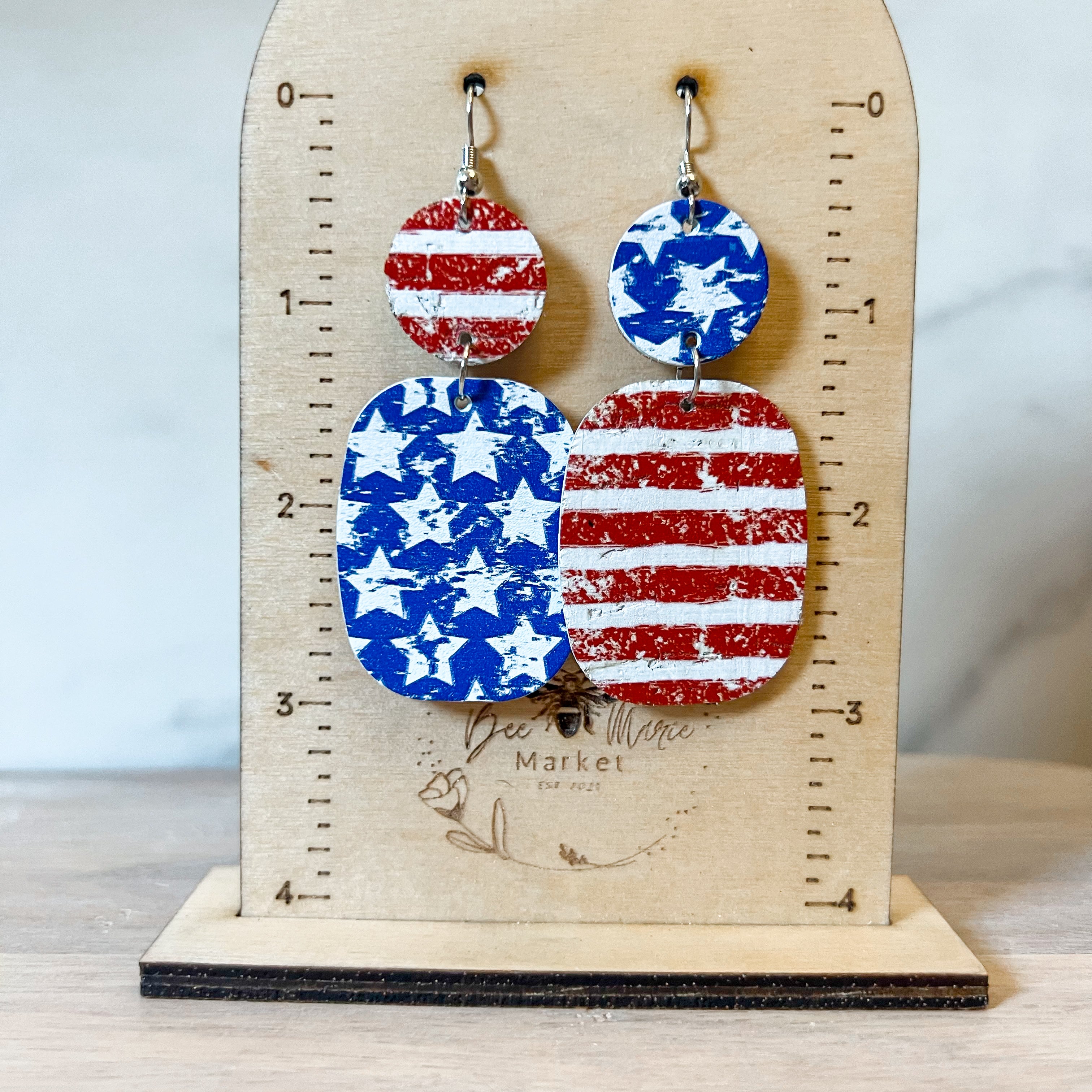 Double Sided Stars & Stripes Earrings