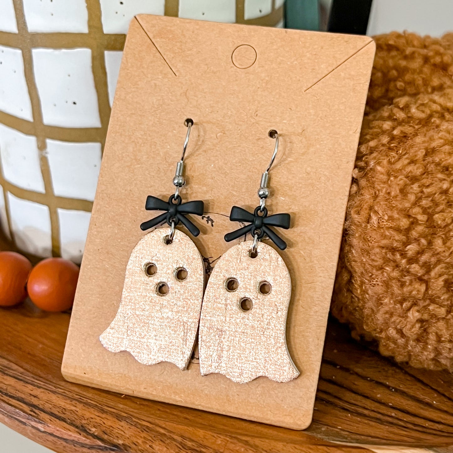 Rose Gold Shimmer Ghost Earrings