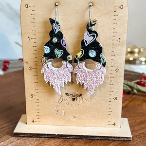 Chunky Bearded Valentine Gnome Earrings