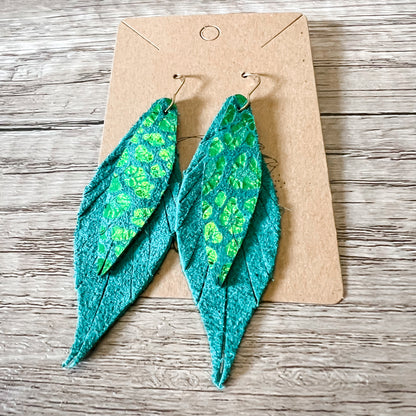 Emma Layered Leopard Suede Earrings