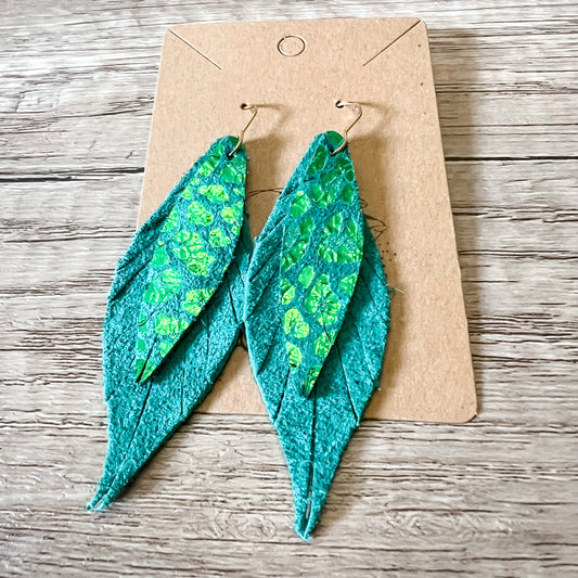 Emma Layered Leopard Suede Earrings