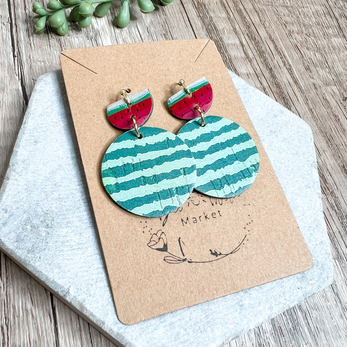 Watermelon Pop Round Earrings