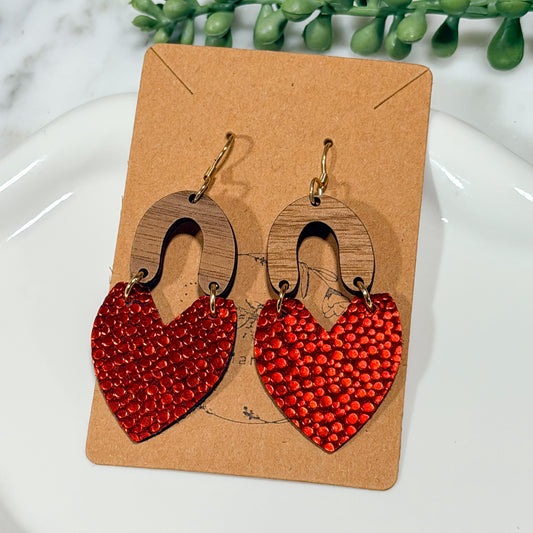 Red Valentine Pebble Heart Drops