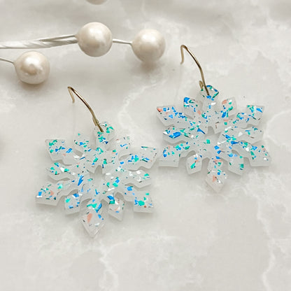 Winter Frost Snowflake Earrings