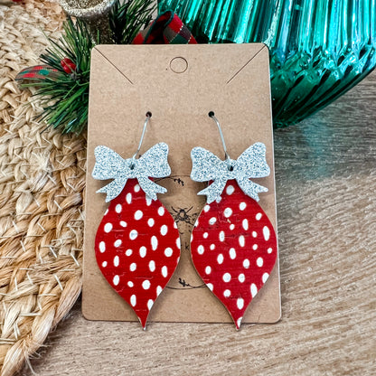 Merry Dot Ornament Bow Drops
