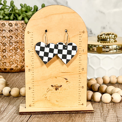 Classic Check Heart Earrings