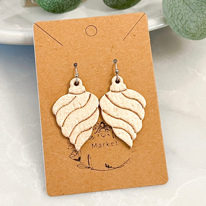 Rose Gold Swirl Embossed Ornament Earrings