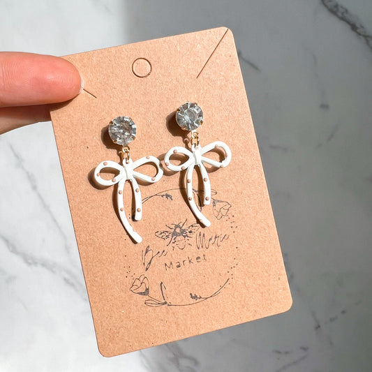 Darla White & Tan Polka Dot Diamond Earrings