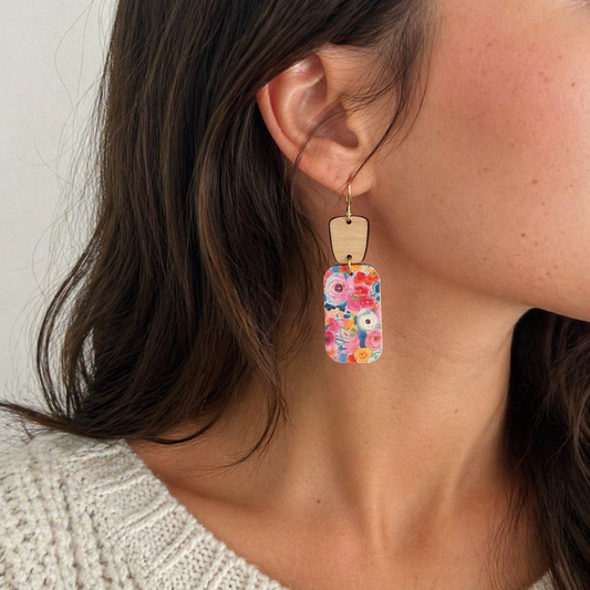 Floral Pop Barrel Earrings