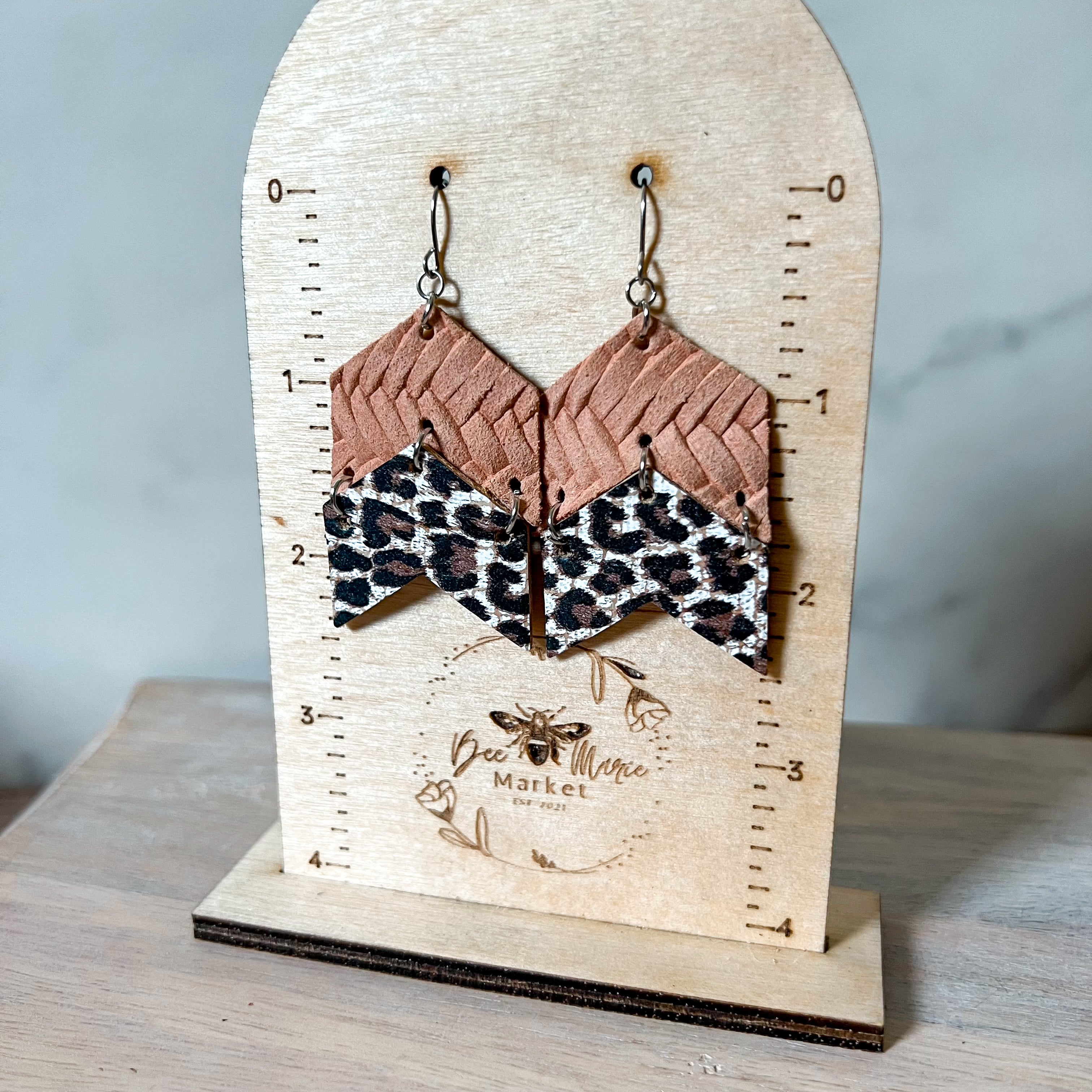 Amy Animal Print Double Arrow Earrings