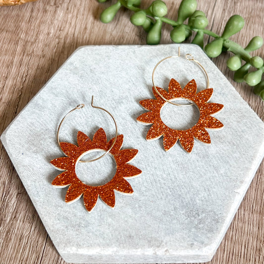 Sunburst Glitter Spark Hoops