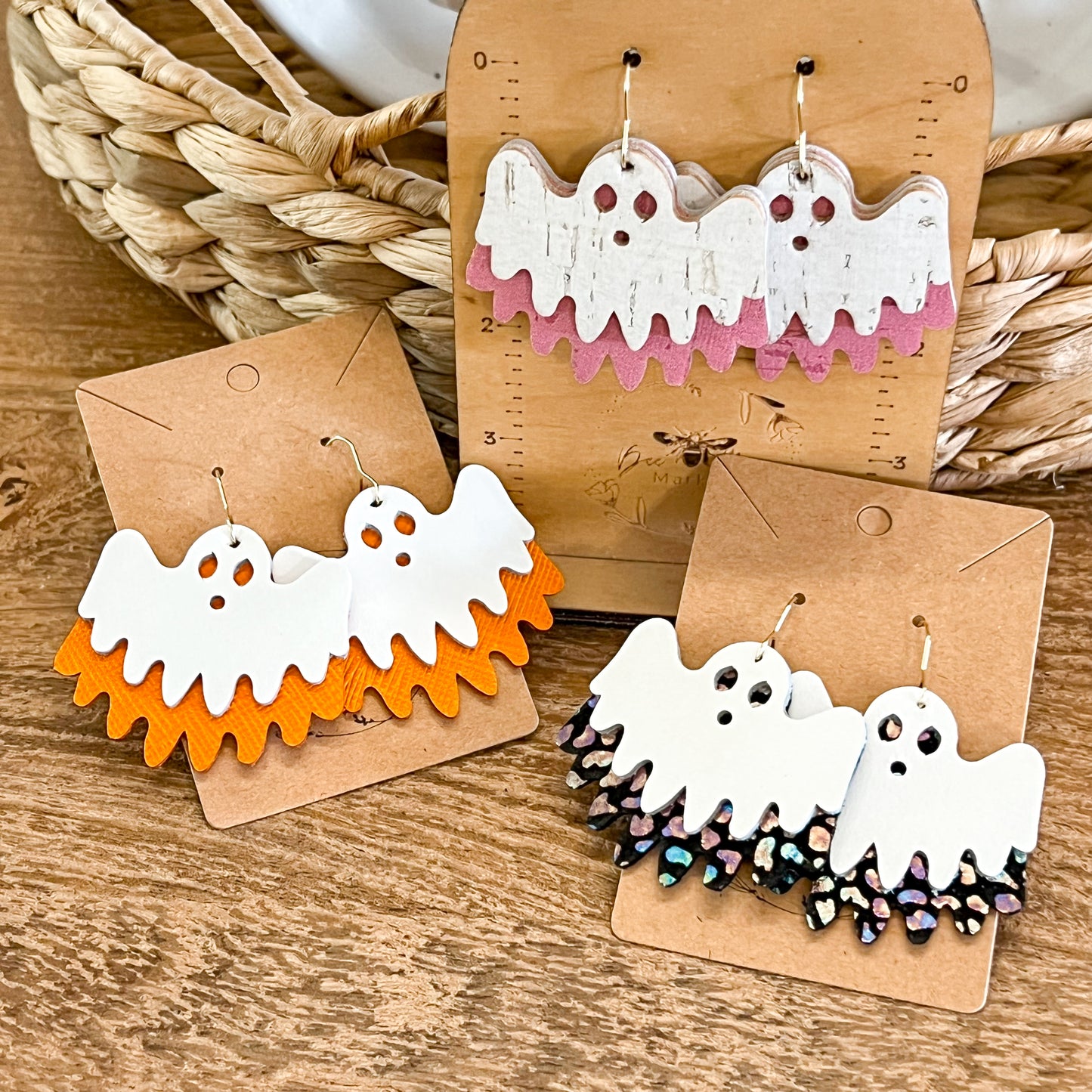 Holographic Ghost Sheet Earrings