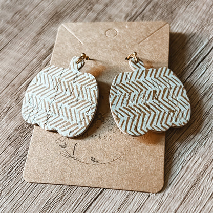 Honey Broken Chevron Pumpkin Earrings