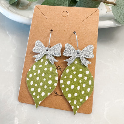 Lime Doodle Dot Ornament Drops