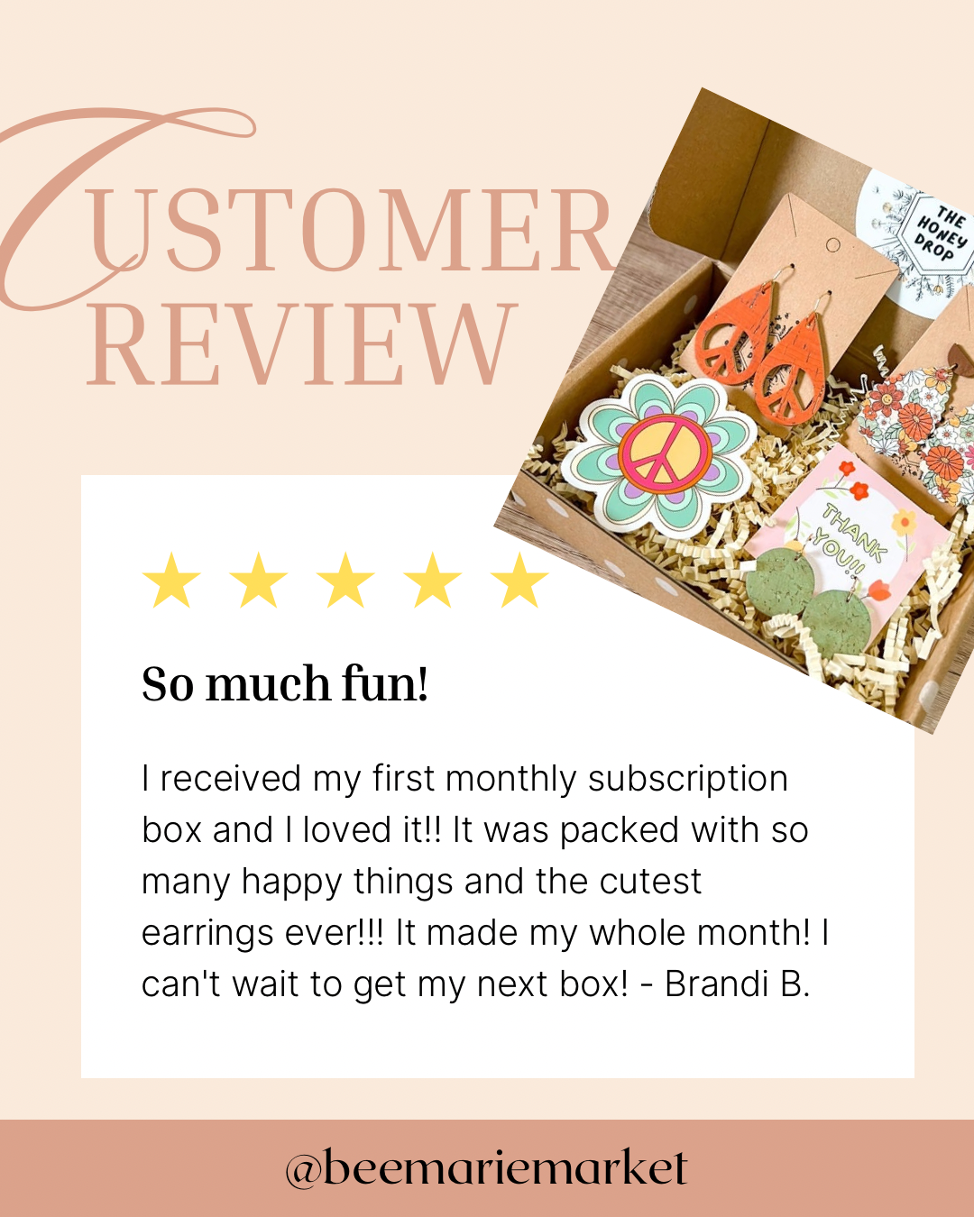 The Honey Drop - Monthly Subscription Earring Box