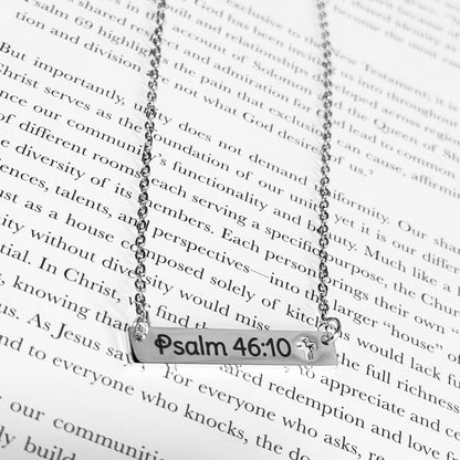 The Have Faith Cutout Cross Engraved Bar Necklace