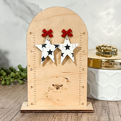 Distressed Star Bow Earrings