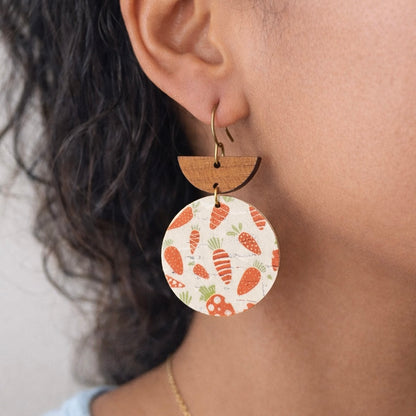 Carrot Patch Leather Earrings
