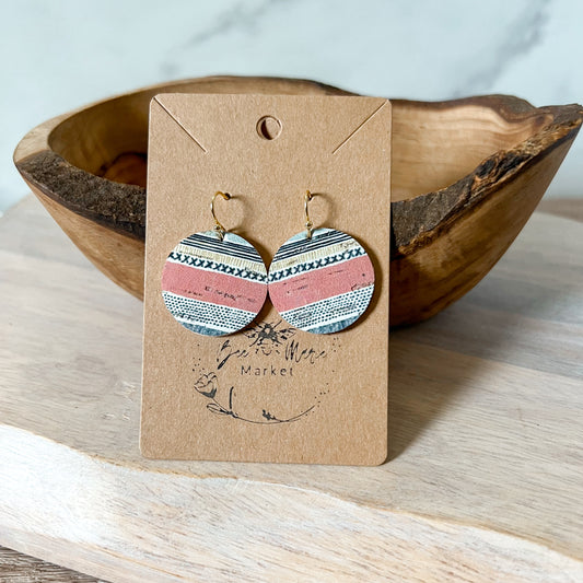 Ginny Stripe Round Earrings