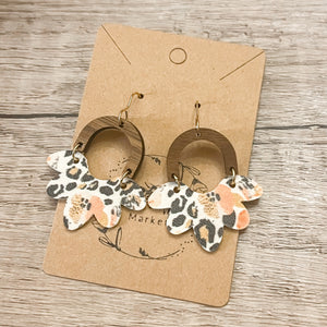 Jess Pink Animal Print Arch Earrings