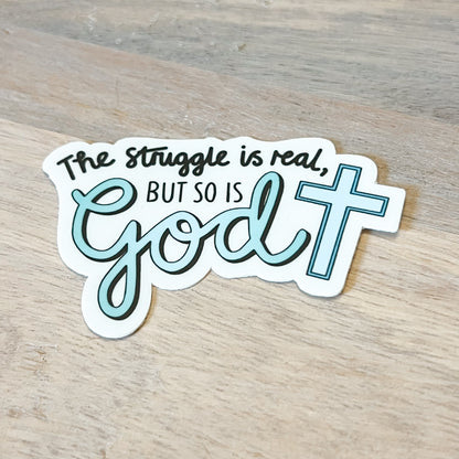 The Struggle is Real Cross Vinyl Sticker