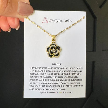 Brianna Black Flower Necklace