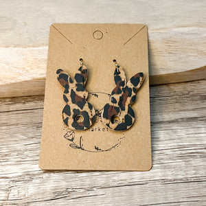 Animal Print Bunny Leather Earrings