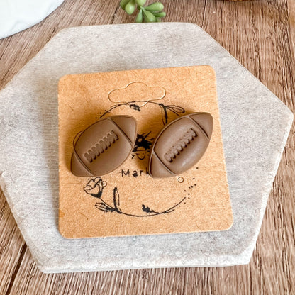 Clay Football Stud Earrings