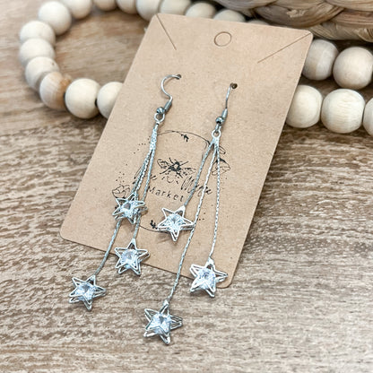 Silver Starlight Drop Earrings