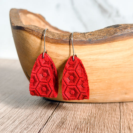 Ruby Red Loop Hoop Earrings