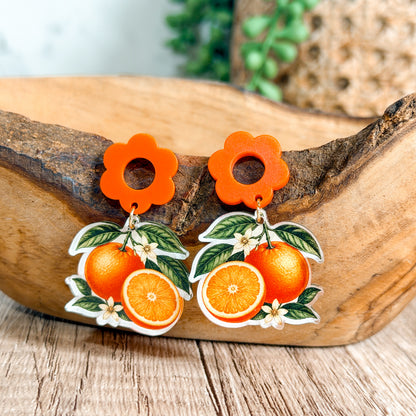 Orange Blossom Acrylic Earrings