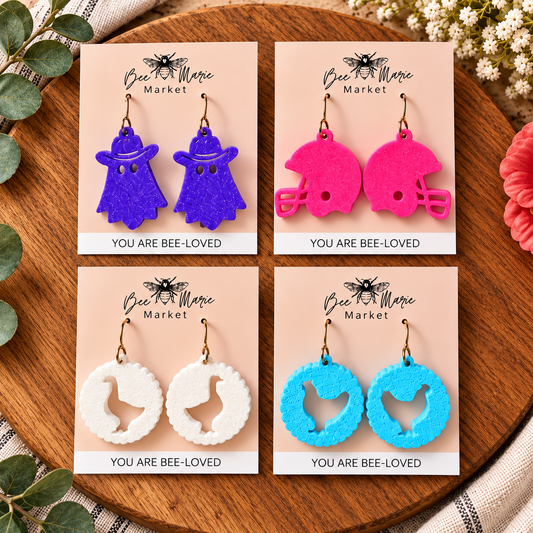 Playful Lightweight Earrings - Ghost, Game Day & Farm Styles