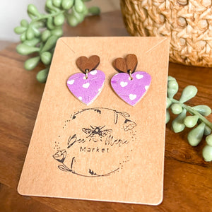 Patty Purple Heart Stud Earrings