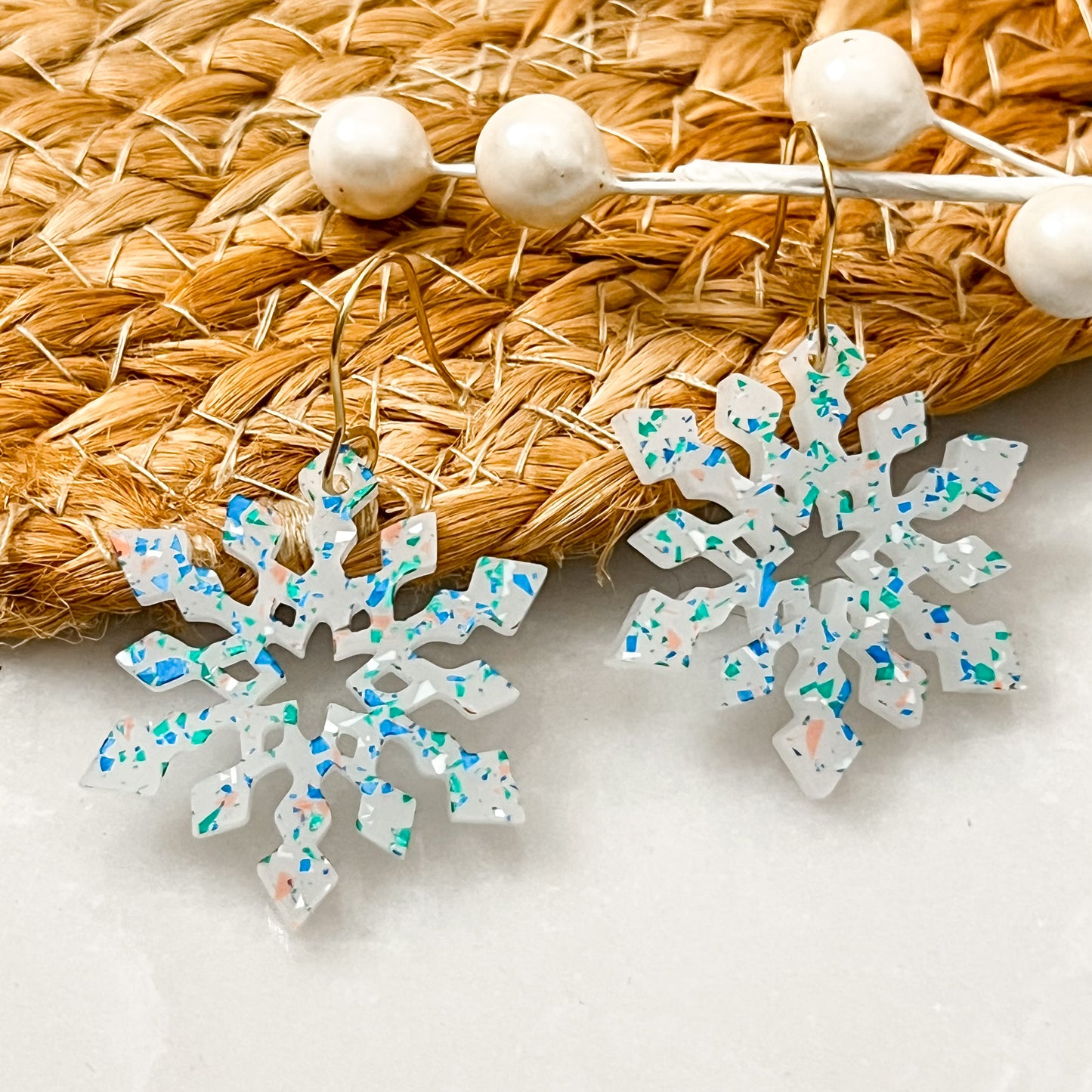 Winter Frost Snowflake Earrings