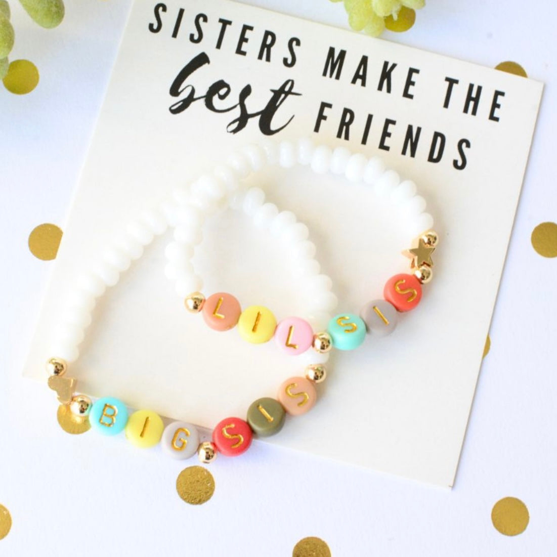 Big Sis Little Sis Beaded Bracelet Set