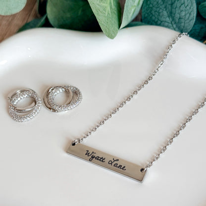The Signature Engraved Bar Necklace