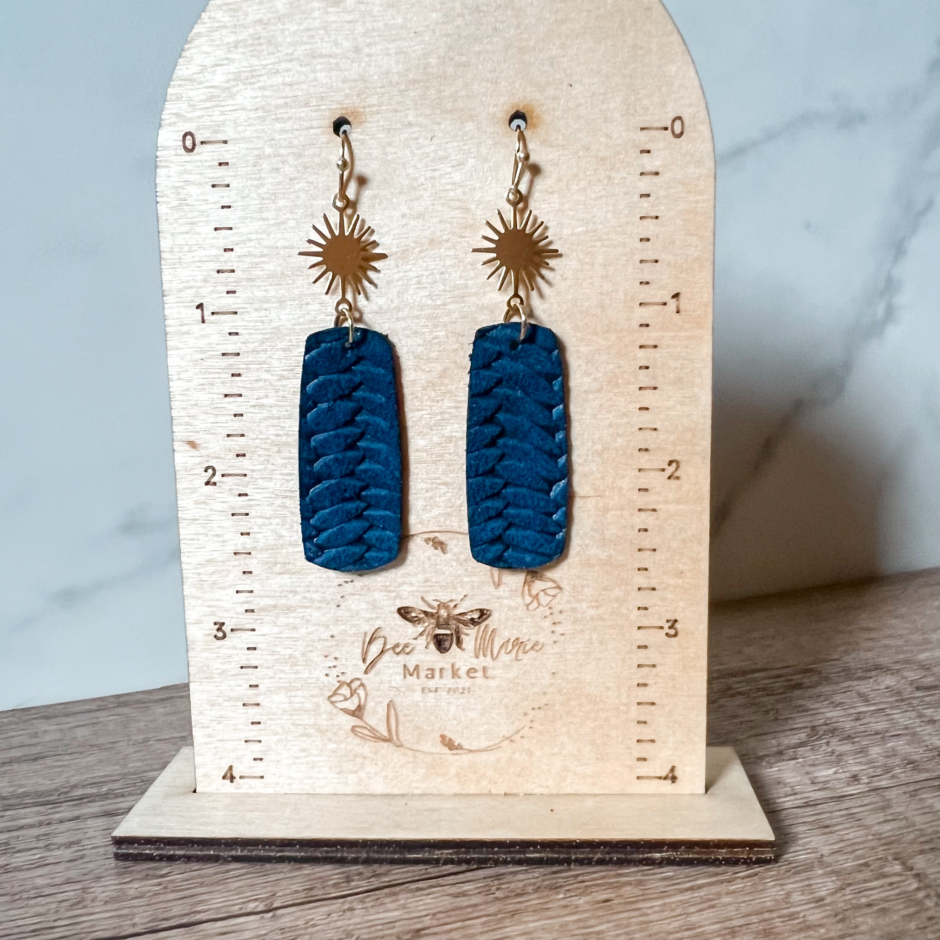 Stormy Navy Star Handmade Earrings