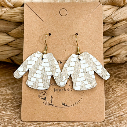 Gold Woven Ugly Christmas Sweater Earrings