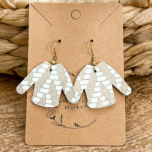 Gold Woven Ugly Christmas Sweater Earrings